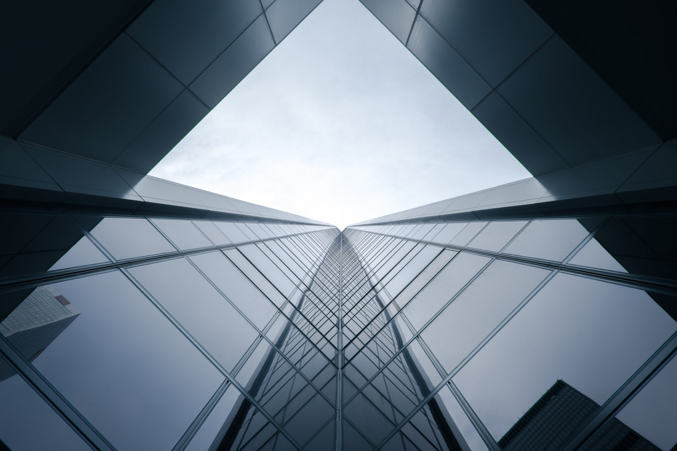 view of skyscrapers looking up